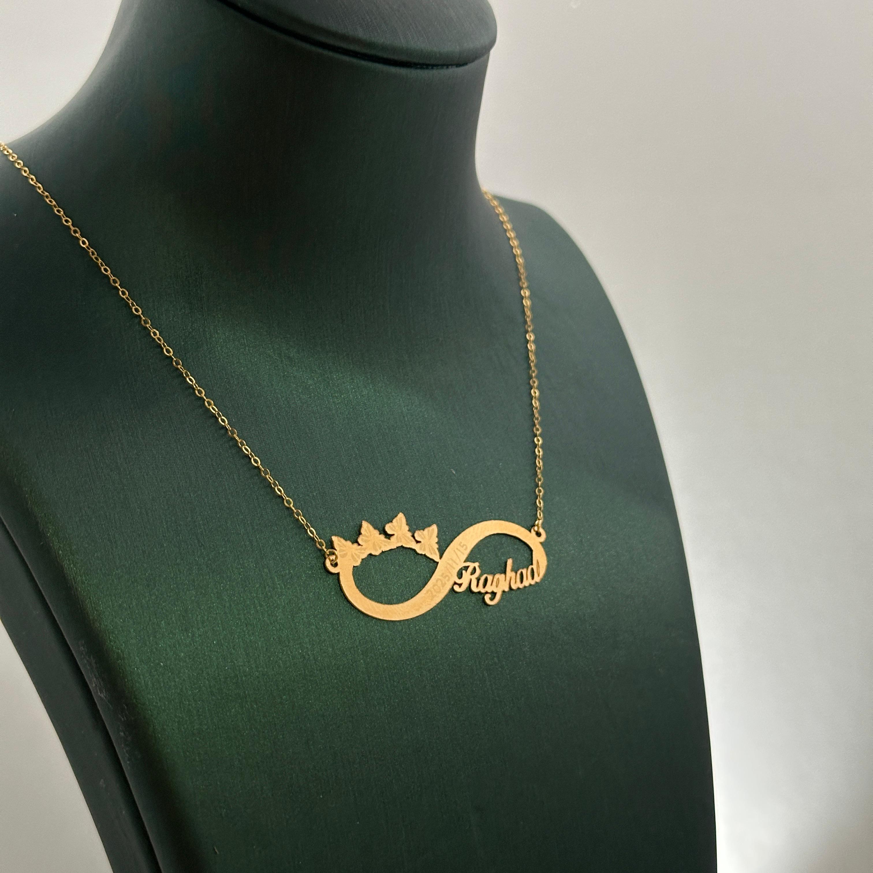 .قلادة مصنوعة من ذهب عيار 21 مع سلسلة حسب الطلب GN-E-INF1-48.