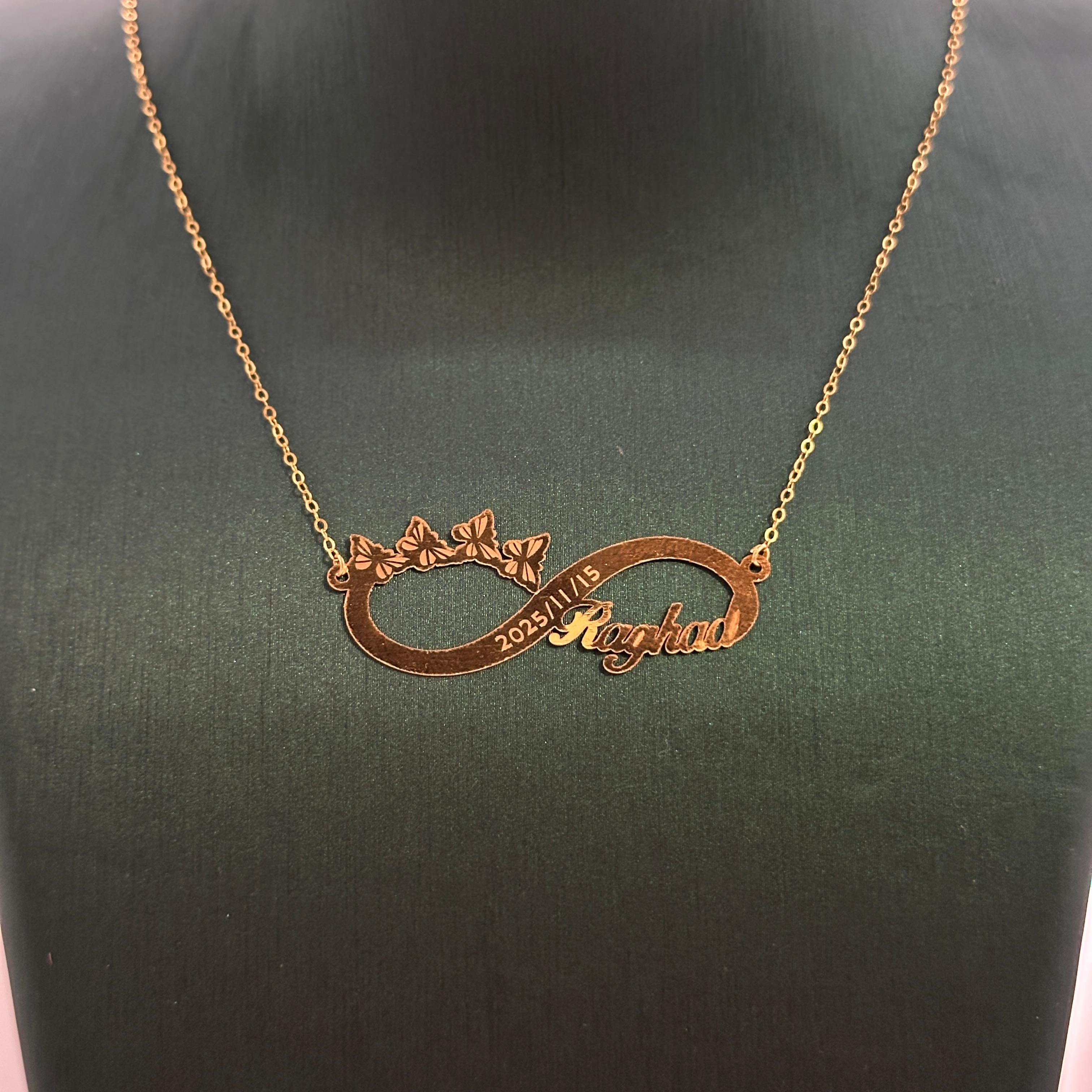 .قلادة مصنوعة من ذهب عيار 21 مع سلسلة حسب الطلب GN-E-INF1-48.