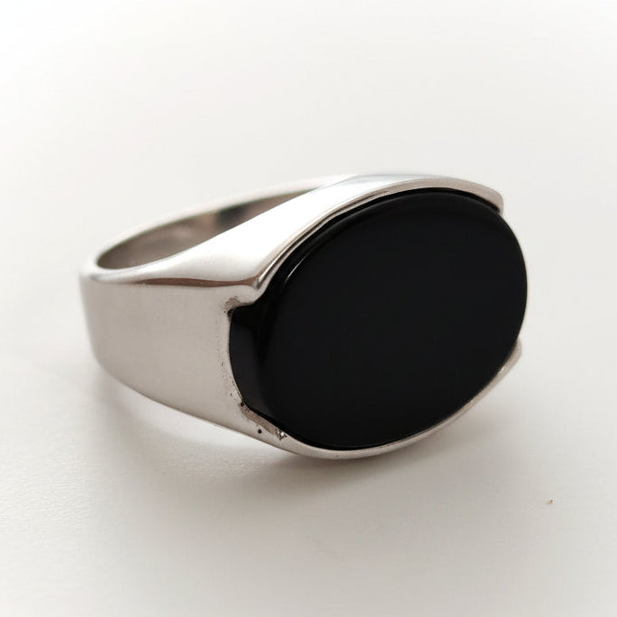 خاتم ملكي أسود – فضة عيار 925 _ SR-MB-25