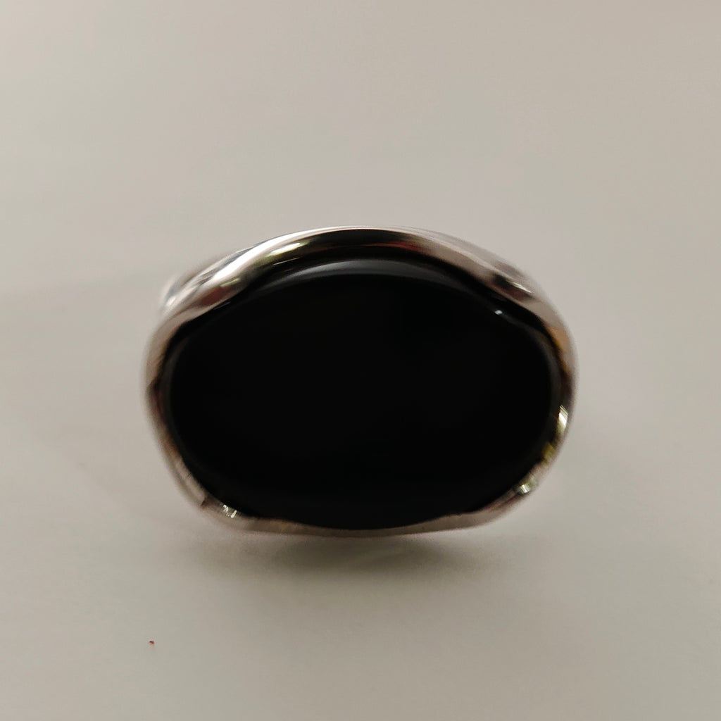 خاتم ملكي أسود – فضة عيار 925 _ SR-MB-34