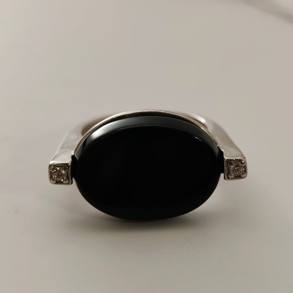 خاتم ملكي أسود – فضة عيار 925 _ SR-MB-33