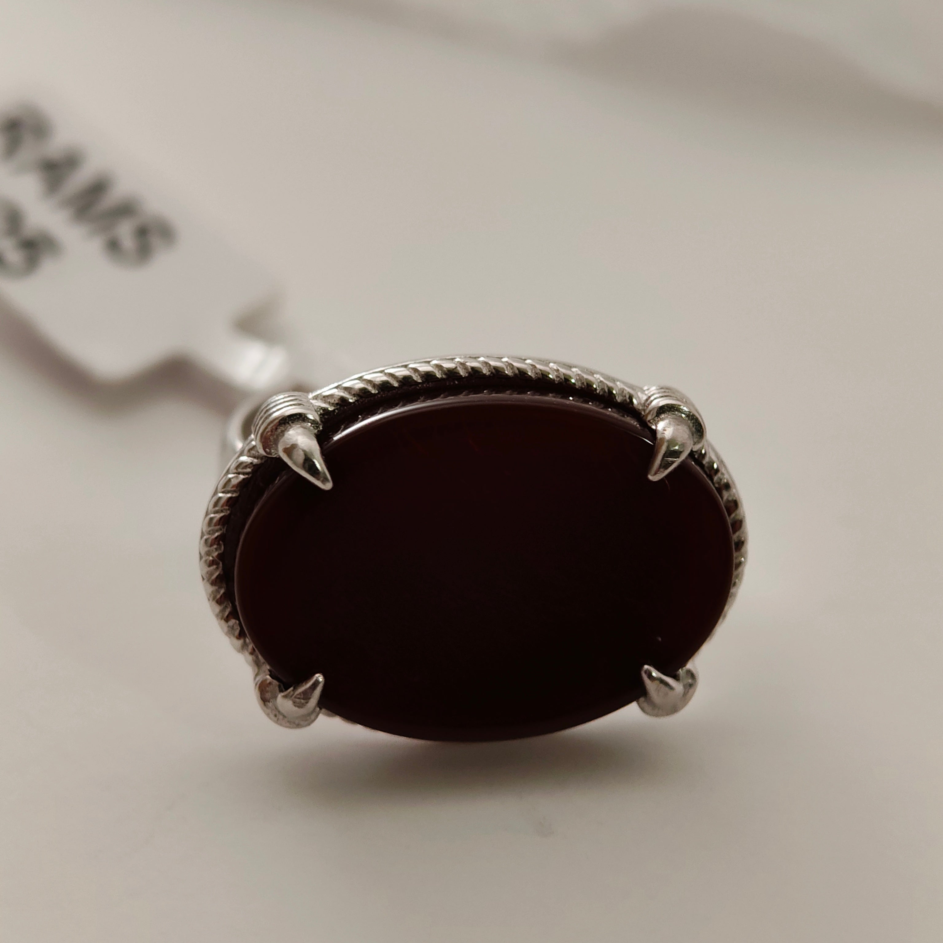 خاتم ملكي بني– فضة عيار 925 _ SR-MBR-35