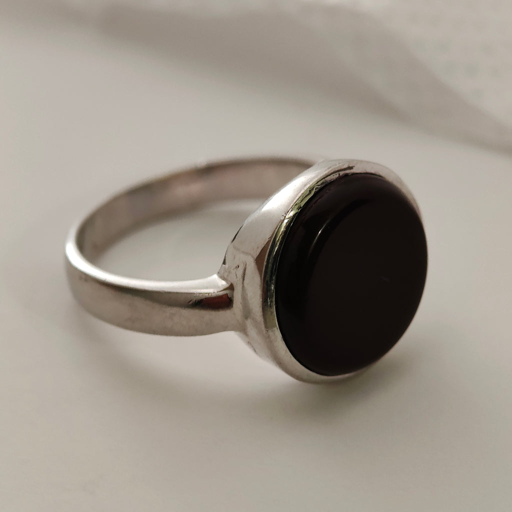 خاتم ملكي أسود – فضة عيار 925 _ SR-MB-37