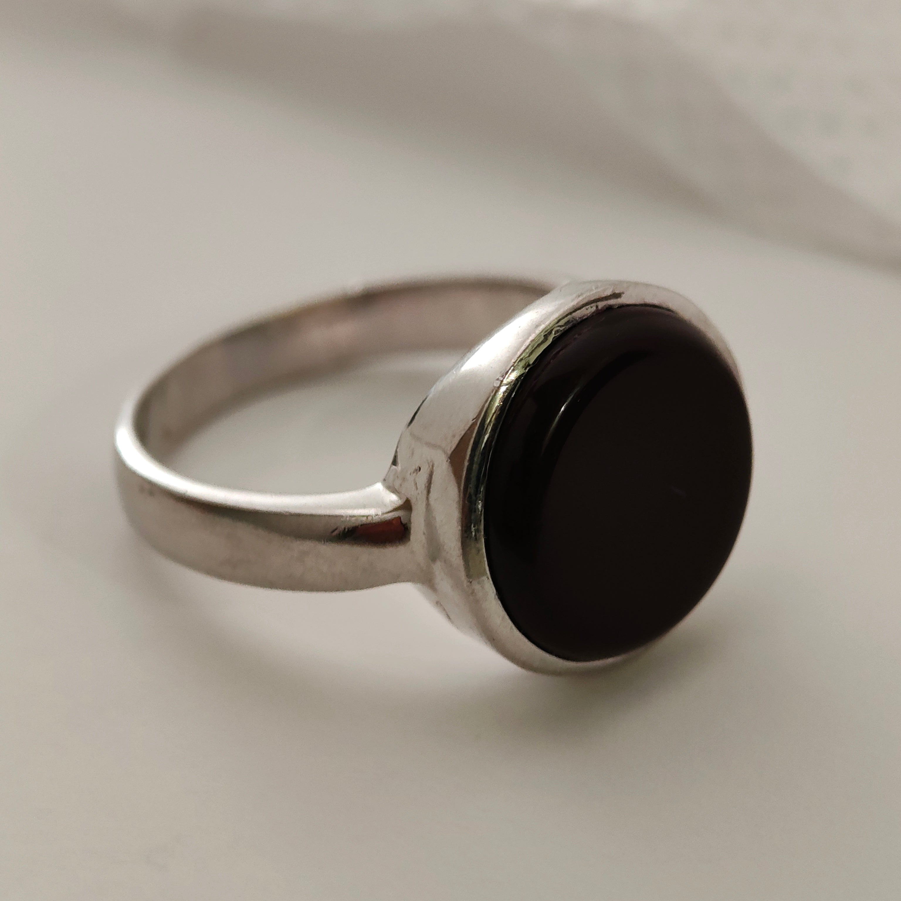 خاتم ملكي أسود – فضة عيار 925 _ SR-MB-37