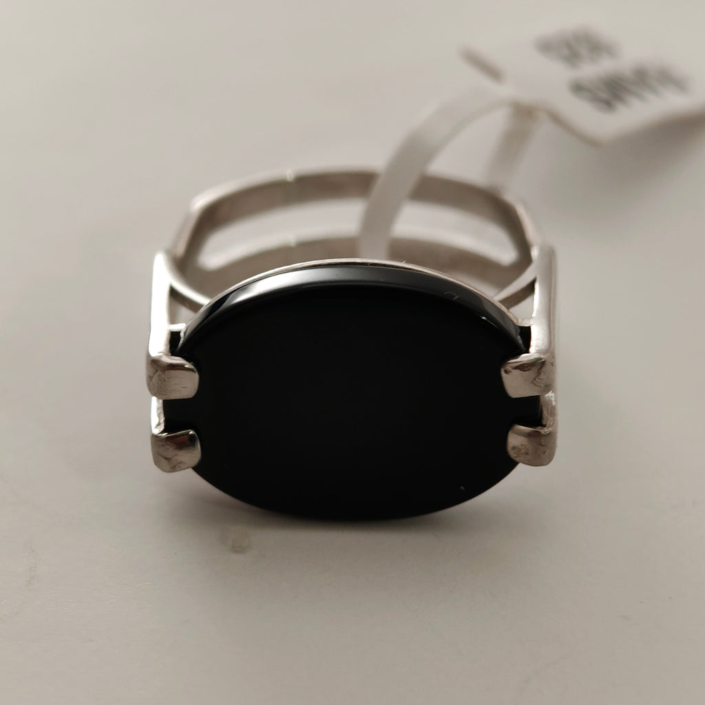 خاتم ملكي أسود – فضة عيار 925 _ SR-MB-39