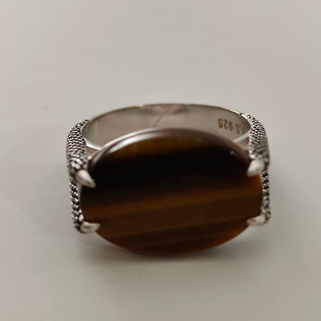 خاتم ملكي بني– فضة عيار 925 _ SR-MBR-38