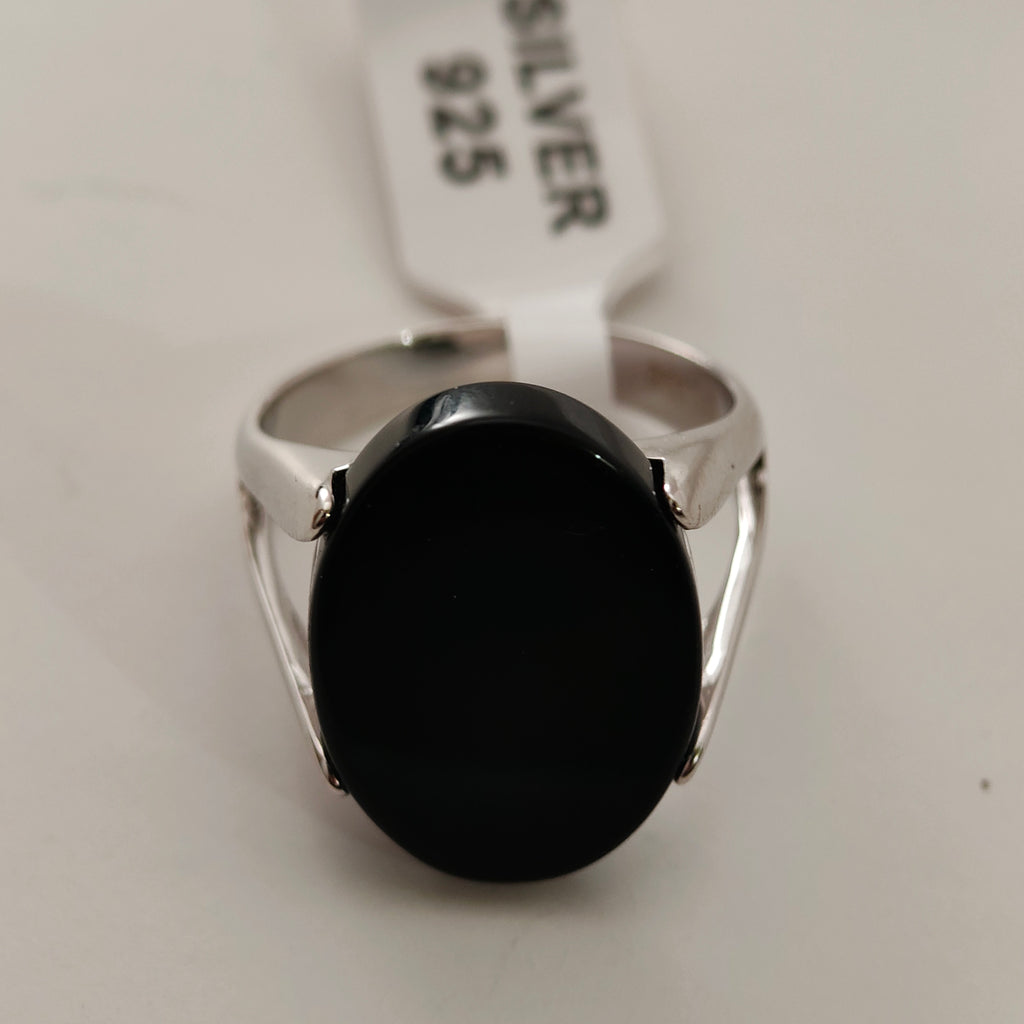 خاتم فضة رجالي أسود
