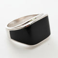 خاتم فضة رجالي أسود
