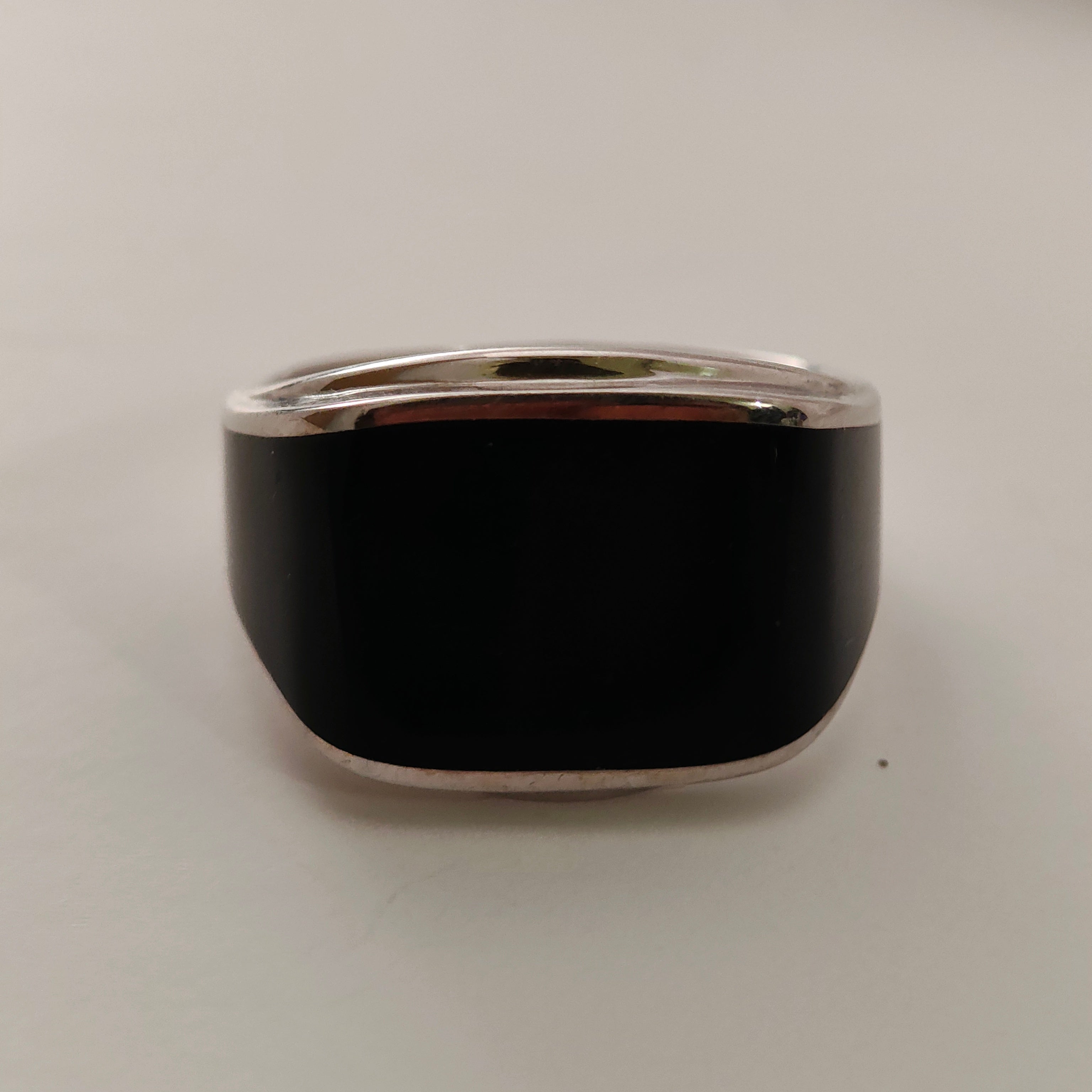 خاتم فضة رجالي أسود
