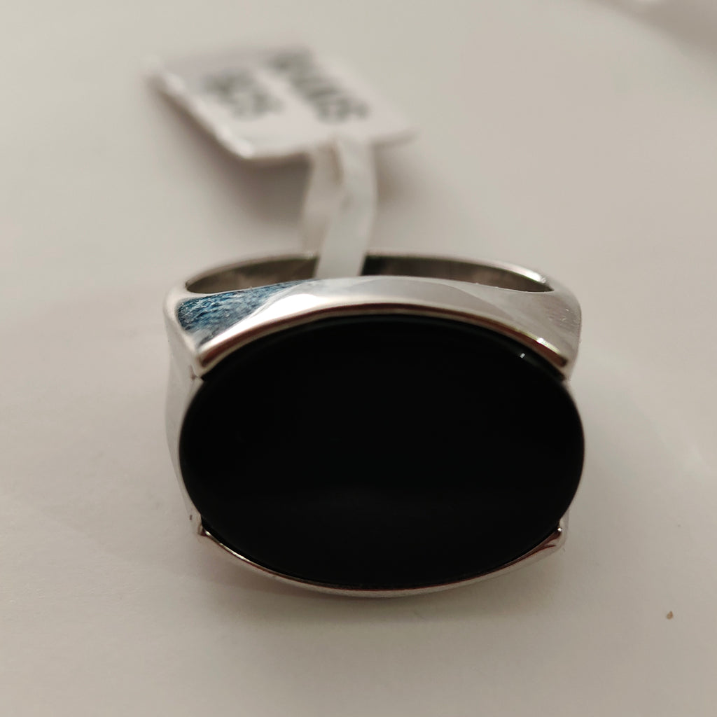 خاتم فضة رجالي أسود