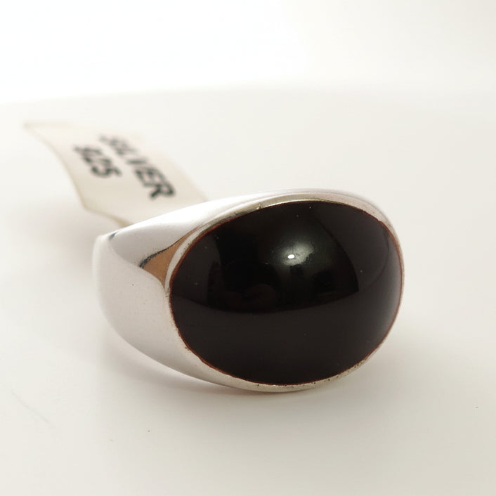 خاتم فضة رجالي أسود
