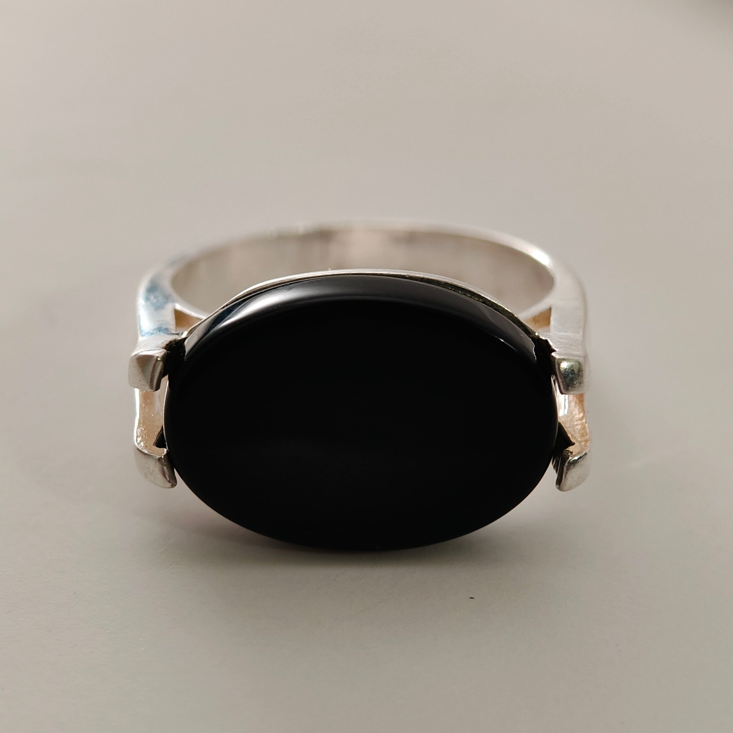 خاتم فضة رجالي أسود
